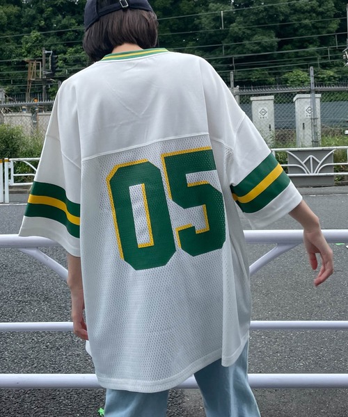 WEGO(ウィゴー)の「WEGO/ラインリブBIGメッシュT(Tシャツ/カットソー・レディース・ホワイト/サックスブルー・FREE)」の19枚目の写真