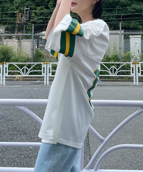 WEGO(ウィゴー)の「WEGO/ラインリブBIGメッシュT(Tシャツ/カットソー・レディース・ホワイト/サックスブルー・FREE)」の15枚目の写真