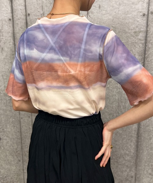 byYOUANCE（バイユアンス）の「シアーメロウプリントT（Tシャツ/カットソー・レディース・ブラック系その他/アニマル/オレンジ系その他/ブルー系その他/その他1/その他2/その他3・FREE）」の15枚目の写真