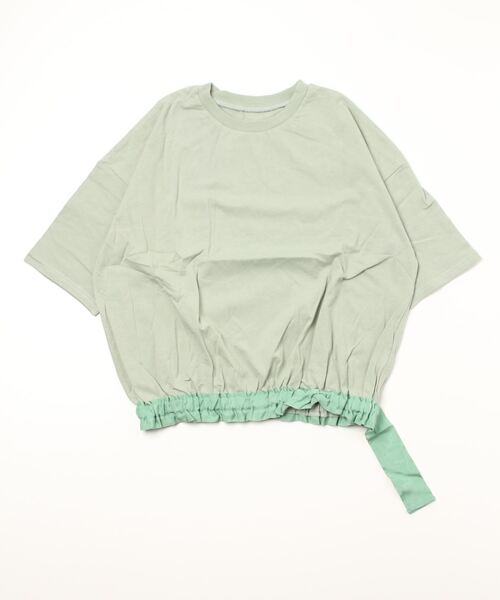 Quelle Chance(ケルシャンス)の「Quelle chance ウエストテープクルートップス(Tシャツ/カットソー・レディース・チャコールグレー/ミント/ホワイト系その他・M/L)」の1枚目の写真