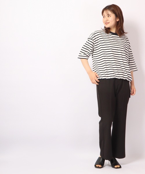 Quelle Chance(ケルシャンス)の「Quelle chance ウエストテープクルートップス(Tシャツ/カットソー・レディース・チャコールグレー/ミント/ホワイト系その他・M/L)」の6枚目の写真