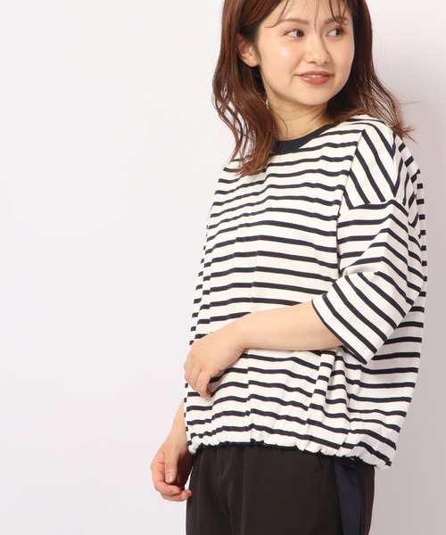 Quelle Chance(ケルシャンス)の「Quelle chance ウエストテープクルートップス(Tシャツ/カットソー・レディース・チャコールグレー/ミント/ホワイト系その他・M/L)」の4枚目の写真