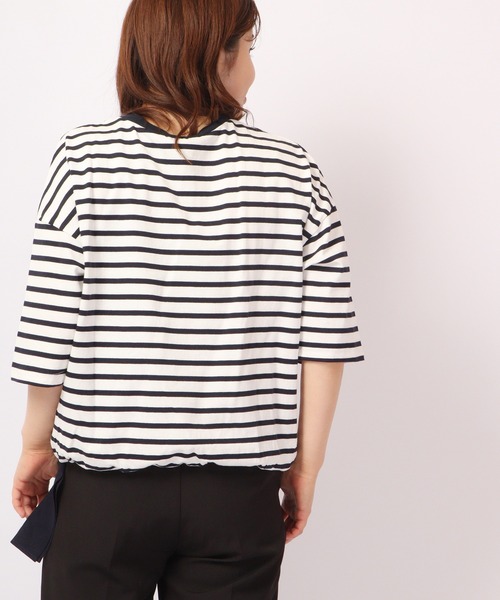 Quelle Chance(ケルシャンス)の「Quelle chance ウエストテープクルートップス(Tシャツ/カットソー・レディース・チャコールグレー/ミント/ホワイト系その他・M/L)」の5枚目の写真