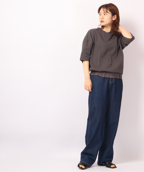 Quelle Chance(ケルシャンス)の「Quelle chance ウエストテープクルートップス(Tシャツ/カットソー・レディース・チャコールグレー/ミント/ホワイト系その他・M/L)」の11枚目の写真