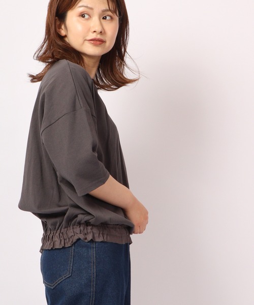 Quelle Chance(ケルシャンス)の「Quelle chance ウエストテープクルートップス(Tシャツ/カットソー・レディース・チャコールグレー/ミント/ホワイト系その他・M/L)」の9枚目の写真
