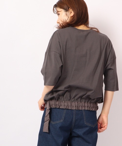 Quelle Chance(ケルシャンス)の「Quelle chance ウエストテープクルートップス(Tシャツ/カットソー・レディース・チャコールグレー/ミント/ホワイト系その他・M/L)」の10枚目の写真