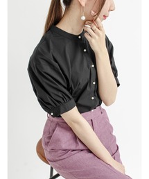 Te chichi | パール釦バンドカラーシャツ(シャツ/ブラウス)