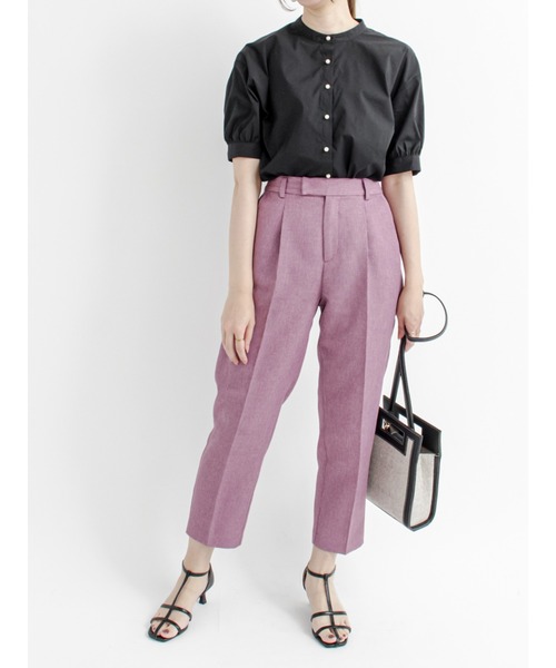 Te chichi（テチチ）の「パール釦バンドカラーシャツ（シャツ/ブラウス・レディース・ブラック/ベージュ/オフホワイト/チャコール・ﾌﾘ-）」の7枚目の写真