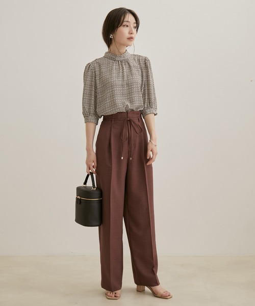 VIS(ビス)の「【EASY CARE】【リボン取り外し可能】柄&無地リボンブラウス(シャツ/ブラウス・レディース・ブラック系その他/キナリ/ベージュ系その他2/レッド・FREE)」の19枚目の写真