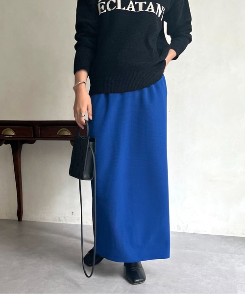 prose verse（プロズヴェール）の「バックスリットリップルポンチナロースカート（スカート・レディース・ブラック/ベージュ/オフホワイト/オレンジ/ブルー/グリーン・ﾌﾘ-/FREE）」の5枚目の写真