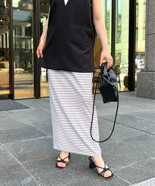 prose verse（プロズヴェール）の「バックスリットリップルポンチナロースカート（スカート・レディース・ブラック/ベージュ/オフホワイト/オレンジ/ブルー/グリーン・ﾌﾘ-/FREE）」の22枚目の写真