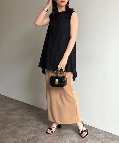 prose verse（プロズヴェール）の「バックスリットリップルポンチナロースカート（スカート・レディース・ブラック/ベージュ/オフホワイト/オレンジ/ブルー/グリーン・ﾌﾘ-/FREE）」の15枚目の写真