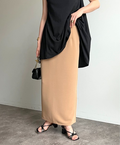 prose verse（プロズヴェール）の「バックスリットリップルポンチナロースカート（スカート・レディース・ブラック/ベージュ/オフホワイト/オレンジ/ブルー/グリーン・ﾌﾘ-/FREE）」の20枚目の写真