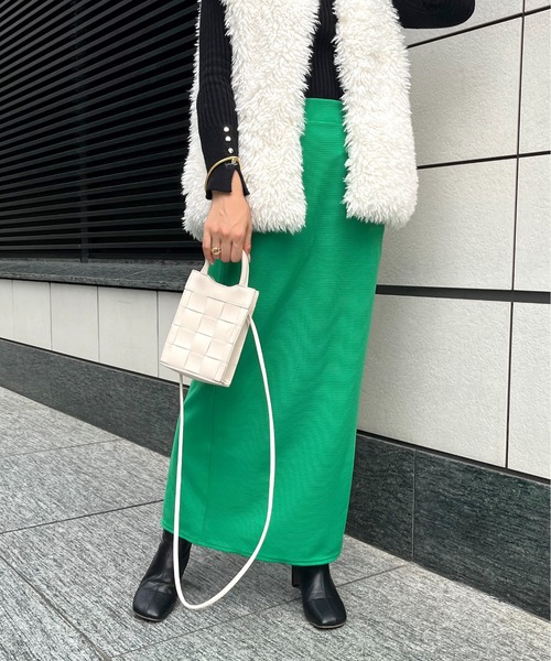 prose verse（プロズヴェール）の「バックスリットリップルポンチナロースカート（スカート・レディース・ブラック/ベージュ/オフホワイト/オレンジ/ブルー/グリーン・ﾌﾘ-/FREE）」の7枚目の写真