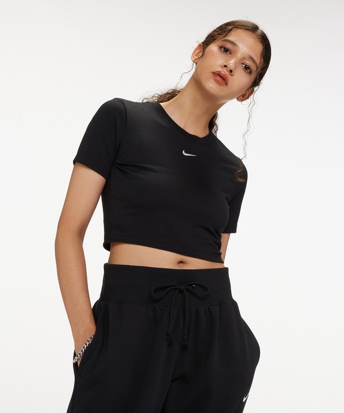 NIKE（ナイキ）の「ナイキ スポーツウェア エッセンシャル ウィメンズ クロップトップ / Nike Sportswear Essential Women's Crop Top（Tシャツ/カットソー・レディース・ホワイト/ブラック・S/M/XL/XS/L）」の19枚目の写真