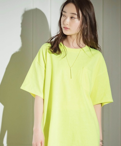MONO-MART（モノマート）の「ギルダン ビッグシルエット USAオーバーサイズ 1/2スリーブ 胸ポケット Tシャツ（Tシャツ/カットソー・メンズ・ホワイト/チャコールグレー/ライトブルー/ブラック/ライム/グリーン/ネイビー/マルーン/オレンジ/オレンジ系その他/グレー/ブラウン系その他・M/XL/L/XXL）」の6枚目の写真