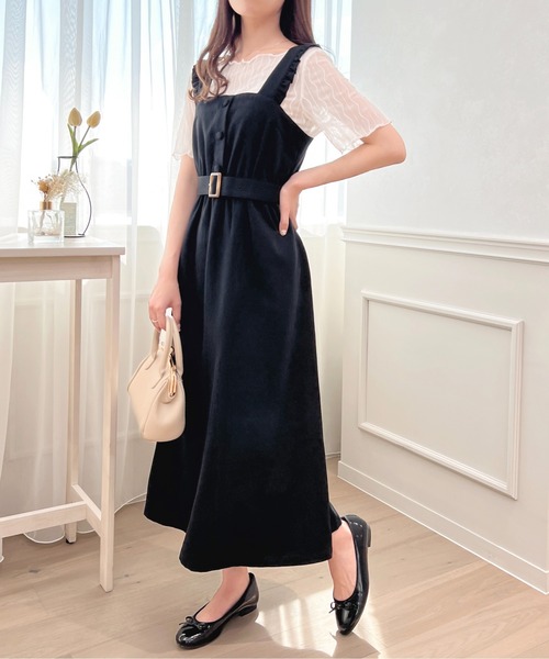 apres jour（アプレジュール）の「フロントボタンジャンスカ２【ZOZOTOWN限定アイテム】（ジャンパースカート・レディース・ブラック/ダークブルー/ピンクベージュ・SMALL/MEDIUM/X-LARGE）」の7枚目の写真