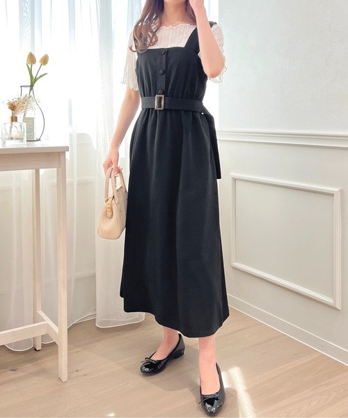 apres jour（アプレジュール）の「フロントボタンジャンスカ２【ZOZOTOWN限定アイテム】（ジャンパースカート・レディース・ブラック/ダークブルー/ピンクベージュ・SMALL/MEDIUM/X-LARGE）」の20枚目の写真