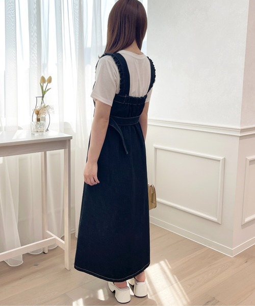 apres jour（アプレジュール）の「フロントボタンジャンスカ２【ZOZOTOWN限定アイテム】（ジャンパースカート・レディース・ブラック/ダークブルー/ピンクベージュ・SMALL/MEDIUM/X-LARGE）」の18枚目の写真