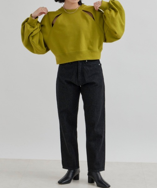 VANNIE U（ヴァニーユー）の「ラグランスリットスウェット（スウェット・レディース・グリーン/アイボリー・FREE）」の22枚目の写真