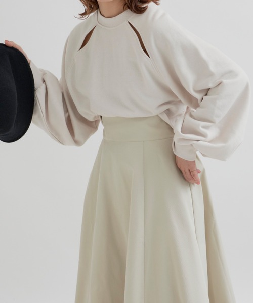 VANNIE U（ヴァニーユー）の「ラグランスリットスウェット（スウェット・レディース・グリーン/アイボリー・FREE）」の16枚目の写真