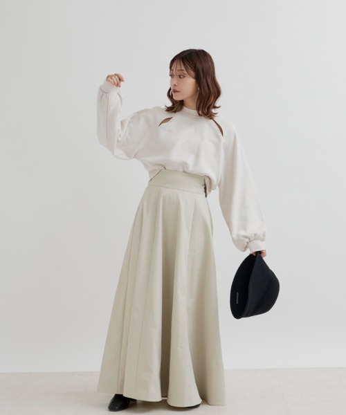 VANNIE U（ヴァニーユー）の「ラグランスリットスウェット（スウェット・レディース・グリーン/アイボリー・FREE）」の14枚目の写真