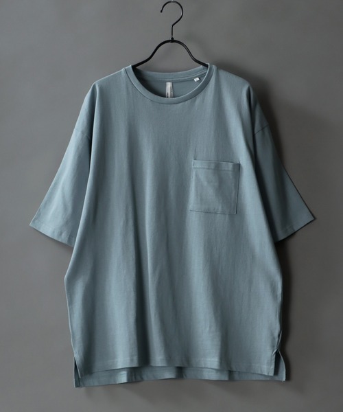 SITRY（シトリー）の「Loose silhouette basic T-shirt/ルーズシルエット ベーシック Ｔシャツ（Tシャツ/カットソー・メンズ・ホワイト/ブラック/ベージュ/グレー/サックスブルー/グリーン・L/XL/M）」の6枚目の写真