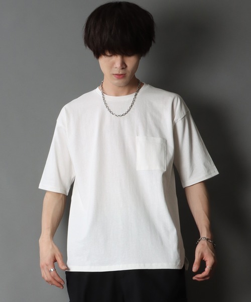 SITRY（シトリー）の「Loose silhouette basic T-shirt/ルーズシルエット ベーシック Ｔシャツ（Tシャツ/カットソー・メンズ・ホワイト/ブラック/ベージュ/グレー/サックスブルー/グリーン・L/XL/M）」の21枚目の写真