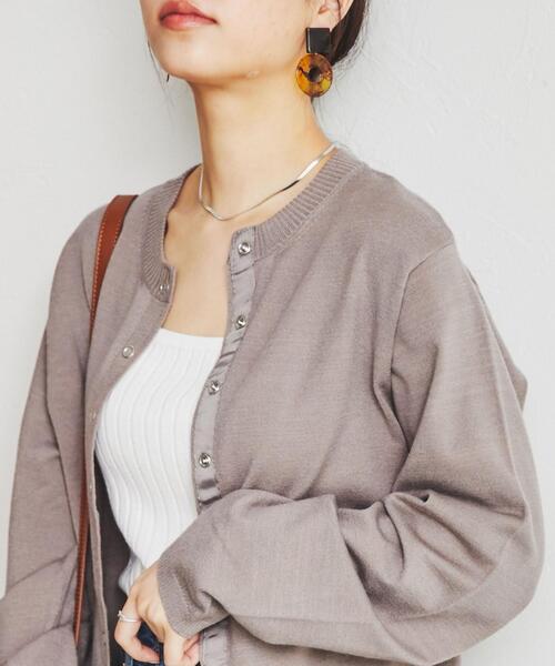 coen(コーエン)の「もちふわリングドットクルーネックカーディガン(カーディガン/ボレロ・レディース・ターコイズブルー/シャーベット/ベージュ/ネイビー・L/M)」の2枚目の写真