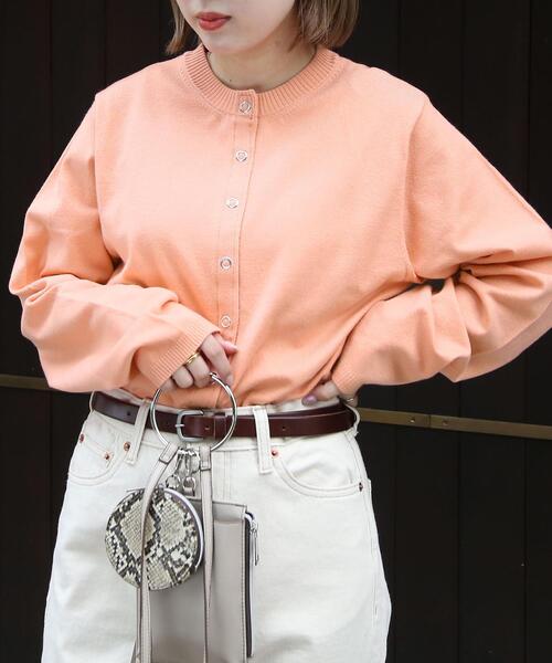 coen(コーエン)の「もちふわリングドットクルーネックカーディガン(カーディガン/ボレロ・レディース・ターコイズブルー/シャーベット/ベージュ/ネイビー・L/M)」の1枚目の写真