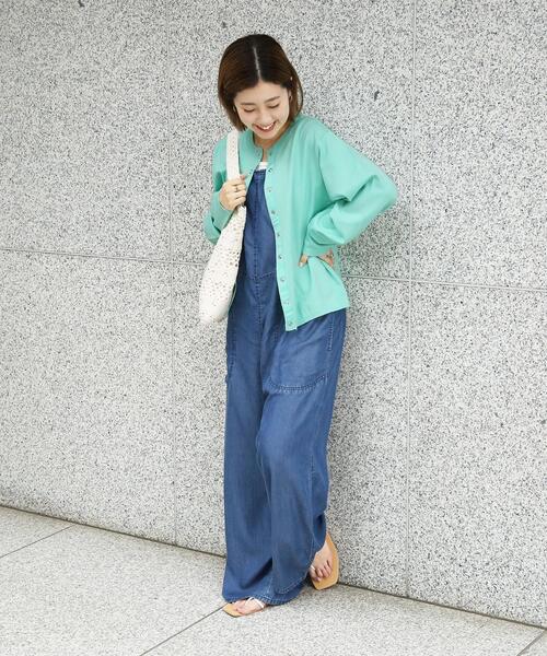 coen(コーエン)の「もちふわリングドットクルーネックカーディガン(カーディガン/ボレロ・レディース・ターコイズブルー/シャーベット/ベージュ/ネイビー・L/M)」の8枚目の写真