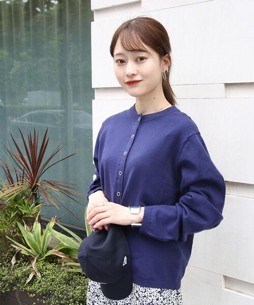 coen(コーエン)の「もちふわリングドットクルーネックカーディガン(カーディガン/ボレロ・レディース・ターコイズブルー/シャーベット/ベージュ/ネイビー・L/M)」の9枚目の写真