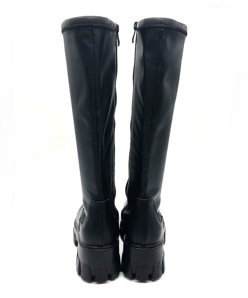 Noubel Voug Relax(ヌーベルヴォーグリラックス)の「トラックソールストレッチロングブーツ(ブーツ・レディース・ホワイト/ブラック・S/M/L/LL)」の4枚目の写真