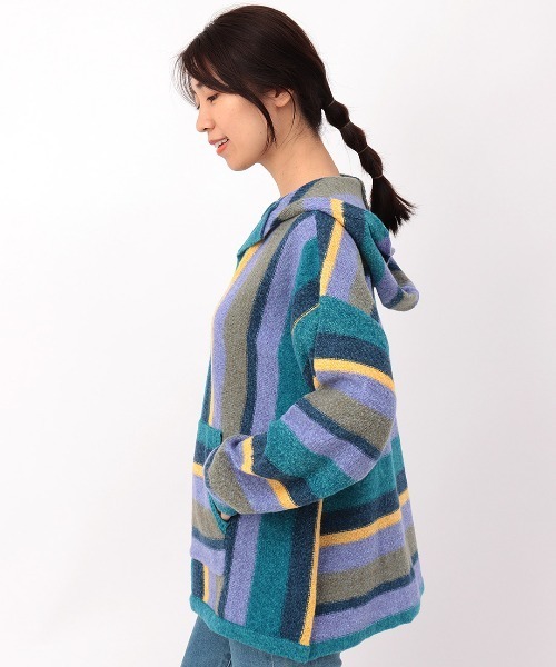 チチカカ（チチカカ）の「メキシカンパーカニットプルオーバー（ニット/セーター・レディース・ライトブルー/ネイビー・FREE）」の3枚目の写真