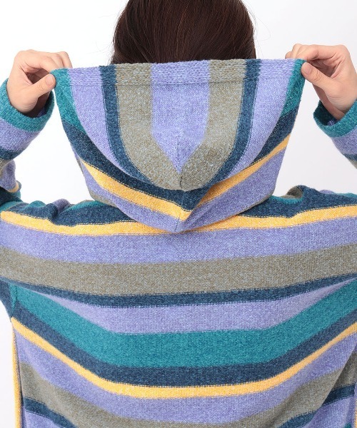 チチカカ（チチカカ）の「メキシカンパーカニットプルオーバー（ニット/セーター・レディース・ライトブルー/ネイビー・FREE）」の12枚目の写真