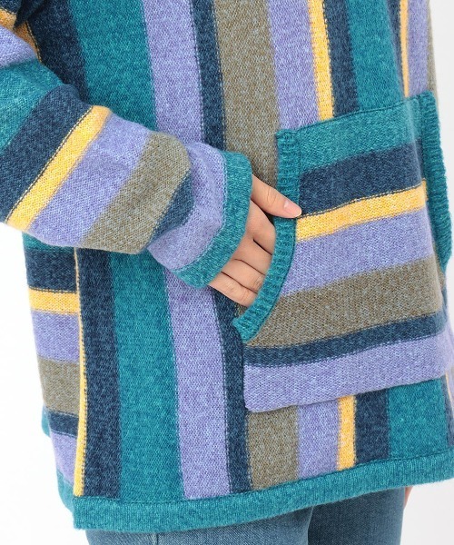 チチカカ（チチカカ）の「メキシカンパーカニットプルオーバー（ニット/セーター・レディース・ライトブルー/ネイビー・FREE）」の6枚目の写真