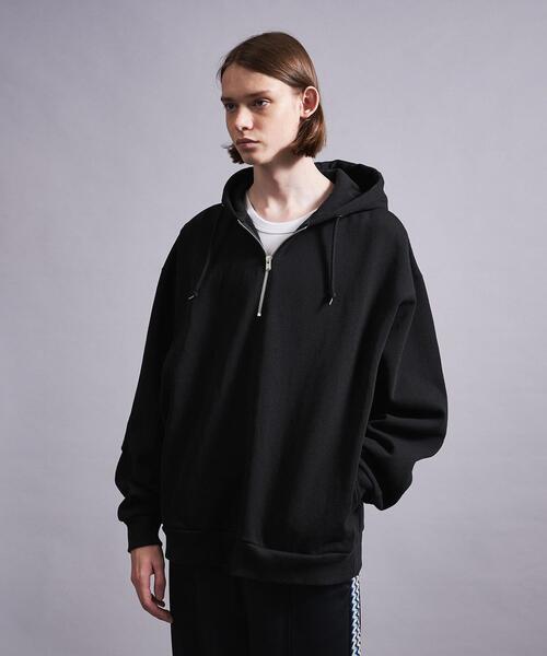 MONKEY TIME（モンキータイム）の「＜monkey time＞ TRY/FLC HALF ZIP HOODIE/パーカー（パーカー・メンズ・ブラック/ナチュラル・S/M/L/XL）」の2枚目の写真