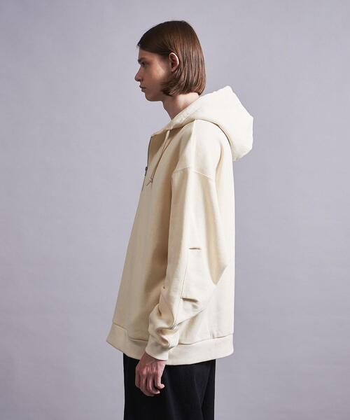 MONKEY TIME（モンキータイム）の「＜monkey time＞ TRY/FLC HALF ZIP HOODIE/パーカー（パーカー・メンズ・ブラック/ナチュラル・S/M/L/XL）」の4枚目の写真