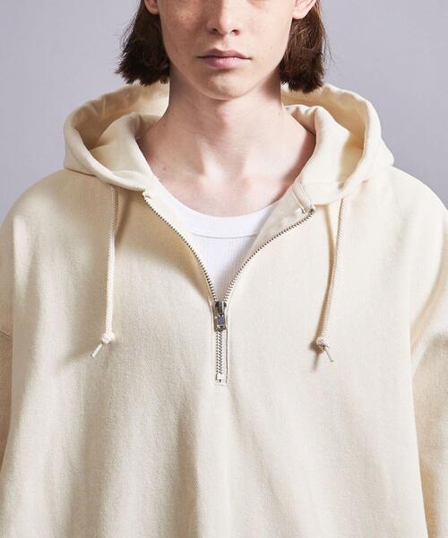 MONKEY TIME（モンキータイム）の「＜monkey time＞ TRY/FLC HALF ZIP HOODIE/パーカー（パーカー・メンズ・ブラック/ナチュラル・S/M/L/XL）」の6枚目の写真