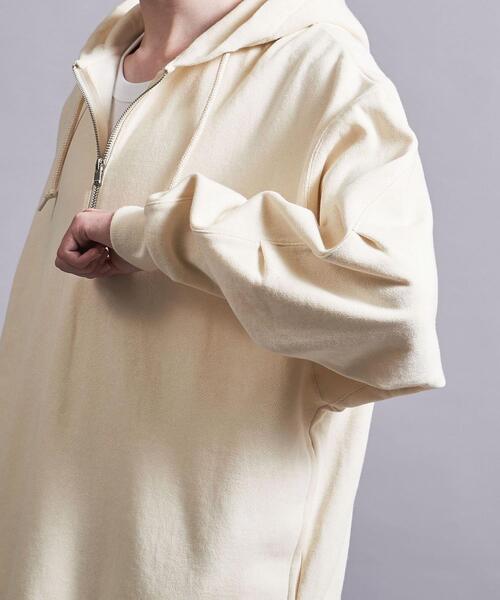 MONKEY TIME（モンキータイム）の「＜monkey time＞ TRY/FLC HALF ZIP HOODIE/パーカー（パーカー・メンズ・ブラック/ナチュラル・S/M/L/XL）」の7枚目の写真