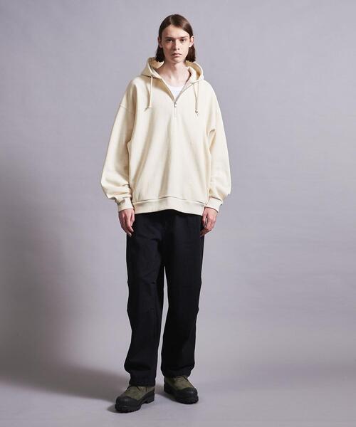 MONKEY TIME（モンキータイム）の「＜monkey time＞ TRY/FLC HALF ZIP HOODIE/パーカー（パーカー・メンズ・ブラック/ナチュラル・S/M/L/XL）」の14枚目の写真