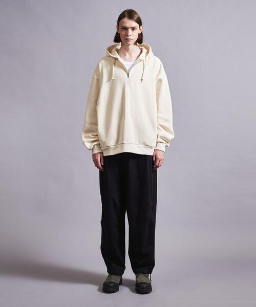 MONKEY TIME（モンキータイム）の「＜monkey time＞ TRY/FLC HALF ZIP HOODIE/パーカー（パーカー・メンズ・ブラック/ナチュラル・S/M/L/XL）」の17枚目の写真