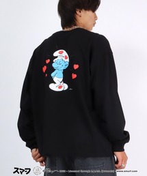 Salong hameu（サロン ハミュー）の「THE SMURFS（スマーフ）キャラクターバックプリント・袖プリント ロンＴ/長袖Tシャツカットソー（Tシャツ/カットソー）」