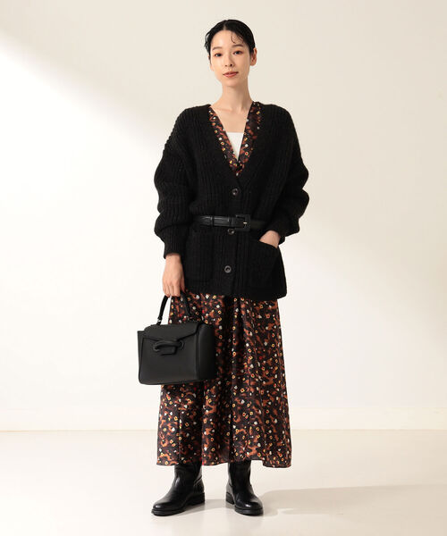 Demi-Luxe BEAMS（デミルクス ビームス）の「Demi-Luxe BEAMS / 畦編み Vネック カーディガン（カーディガン/ボレロ・レディース・ダークブラウン/オフホワイト・ONE SIZE）」の21枚目の写真