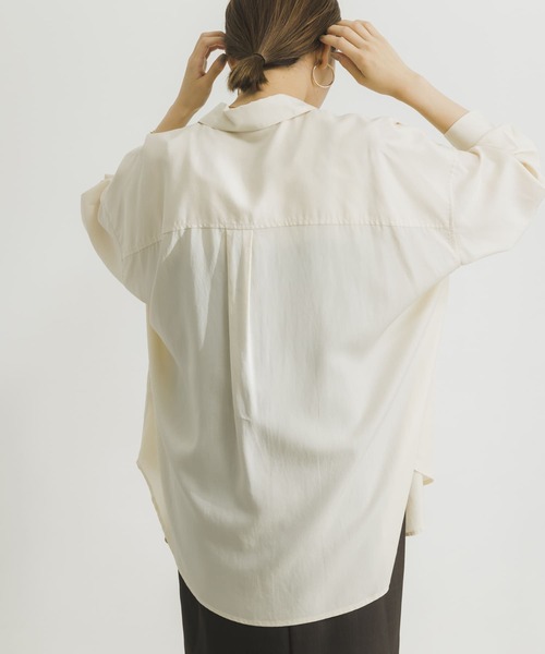 URBAN RESEARCH（アーバンリサーチ）の「ソフトオーバーシャツ（シャツ/ブラウス・レディース・カーキ/オレンジ/アイボリー・FREE）」の5枚目の写真