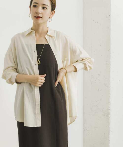 URBAN RESEARCH（アーバンリサーチ）の「ソフトオーバーシャツ（シャツ/ブラウス・レディース・カーキ/オレンジ/アイボリー・FREE）」の8枚目の写真
