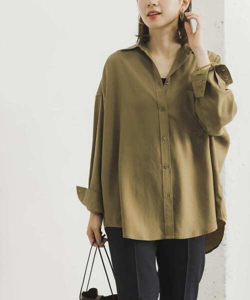 URBAN RESEARCH（アーバンリサーチ）の「ソフトオーバーシャツ（シャツ/ブラウス・レディース・カーキ/オレンジ/アイボリー・FREE）」の14枚目の写真