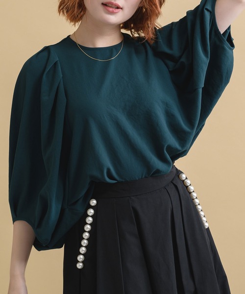 CLOCHE(クロシェ)の「cloche ノルディスドルマンブラウス(シャツ/ブラウス・レディース・ブラック/ベージュ/グリーン・FREE)」の3枚目の写真
