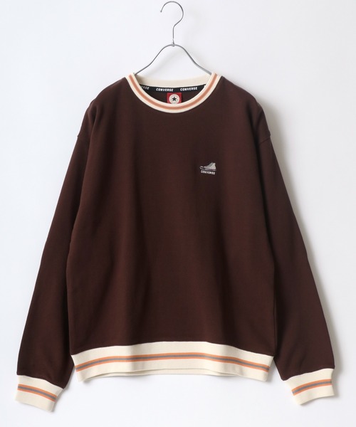 CONVERSE（コンバース）の「CONVERSE/コンバース ワンポイントロゴ刺繍 リブライン スウェット レディース メンズ トレーナー トップス（スウェット・レディース・ブラック/オフホワイト/ブルー/オートミール/ホワイト系その他/ブラック系その他/ブラウン系その他/ベージュ系その他/グリーン系その他/ブルー系その他・LL/M/L）」の19枚目の写真