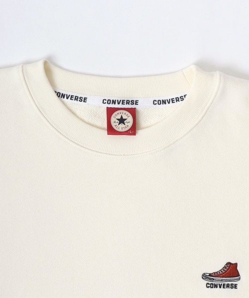 CONVERSE（コンバース）の「CONVERSE/コンバース ワンポイントロゴ刺繍 リブライン スウェット レディース メンズ トレーナー トップス（スウェット・レディース・ブラック/オフホワイト/ブルー/オートミール/ホワイト系その他/ブラック系その他/ブラウン系その他/ベージュ系その他/グリーン系その他/ブルー系その他・LL/M/L）」の22枚目の写真